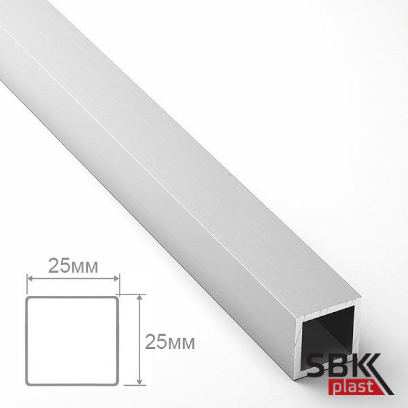 Алюминиевый профиль квадратный Бокс 25х25х1.5 мм  (пог.м.)