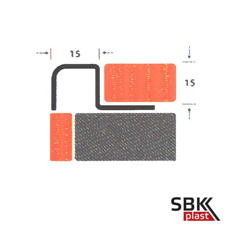 Угловой защитный закладной профиль ПК12-15НС из нержавеющей стали
