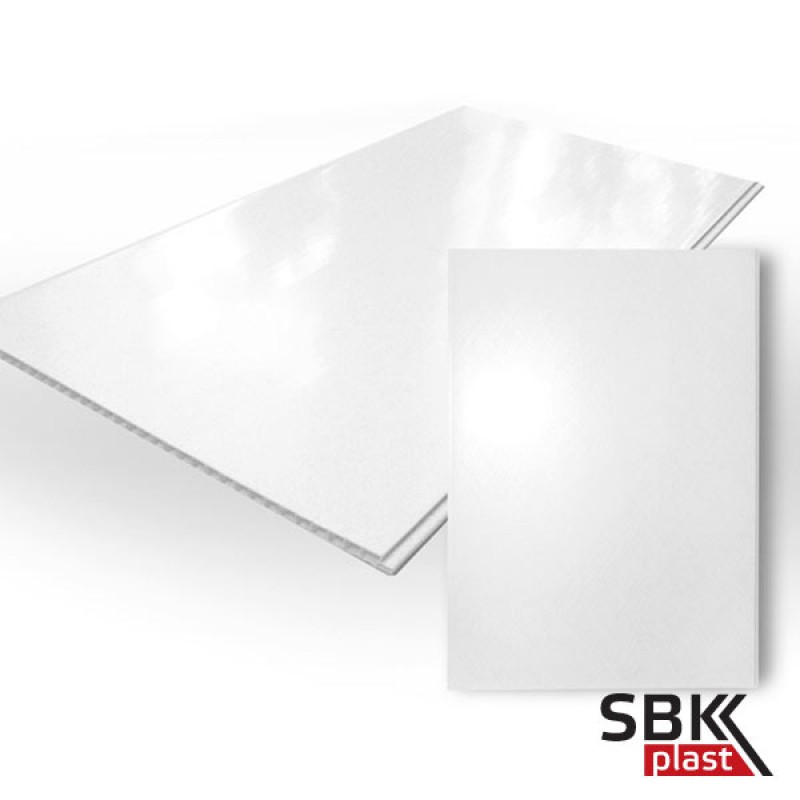  Панели стеновые ПВХ белые глянцевые 2700х375 мм ( Панельпласт )