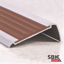 АУ-50 алюминиевый угловой порог противоскользящий с бежевой резиновой вставкой