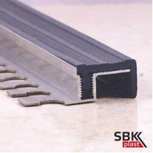 P профиль алюминиевый гнущийся закладной под плитку с противоскользящей резиновой вставкой