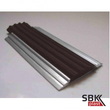 ПО-46 алюминиевый порог противоскользящий с коричневой резиновой вставкой