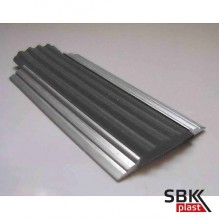 ПО-46 алюминиевый порог противоскользящий с серой резиновой  вставкой