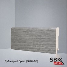 Deartio Best Дуб серый браш B202-08 плинтус МДФ напольный прямой 80х16х2050 мм