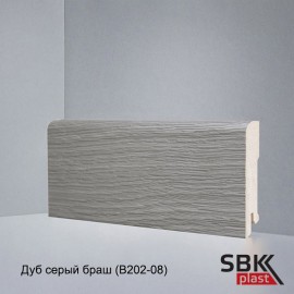Deartio Best Дуб серый браш B202-08 плинтус МДФ напольный прямой 80х16х2050 мм