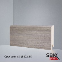 Deartio Best Орех светлый B202-21 плинтус МДФ напольный прямой 80х16х2050 мм