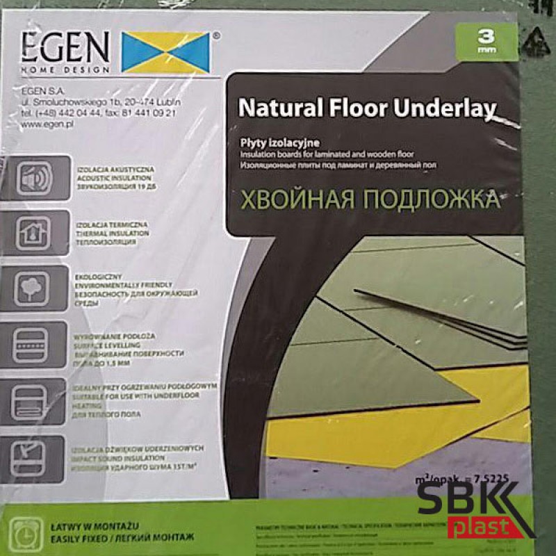 Egen Natural Floor Underlay 3 мм хвойная подложка для напольных покрытий