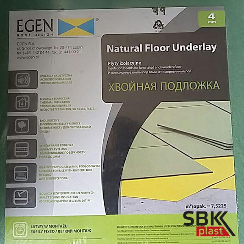 Egen Natural Floor Underlay 4 мм хвойная подложка для напольных покрытий