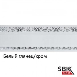 Legrand Гармония Белый глянец хром прямой карниз потолочный для штор Legrand Гармония Белый глянец хром прямой карниз потолочный для штор