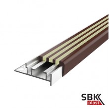 MP52 порог алюминиевый закладной под плитку с противоскользящей резиновой вставкой