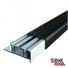 MP72 порог алюминиевый закладной под плитку с противоскользящей резиновой вставкой