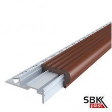 MP73 порог алюминиевый закладной под плитку с противоскользящей резиновой вставкой