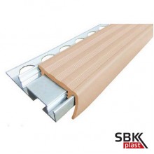 Алюминиевый закладной профиль ALPB под керамическую плитку с противоскользяшей резиной 
