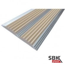 Алюминиевый порог  с двумя противоскользяшими резиновыми вставками