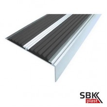 Алюминиевый угол-порог с двумя противоскользяшими  резиновыми вставками