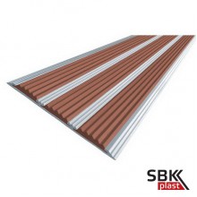 Алюминиевые порог  с тремя противоскользяшими  резиновыми вставками