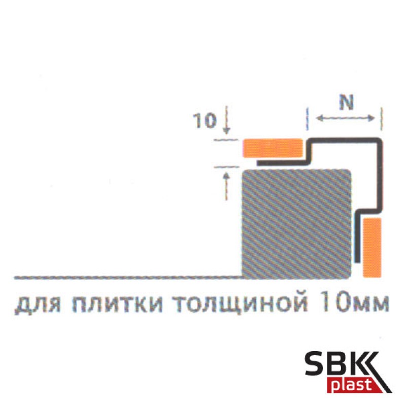 Угловой защитный профиль полированный ПК10-37НСП из нержавеющей стали