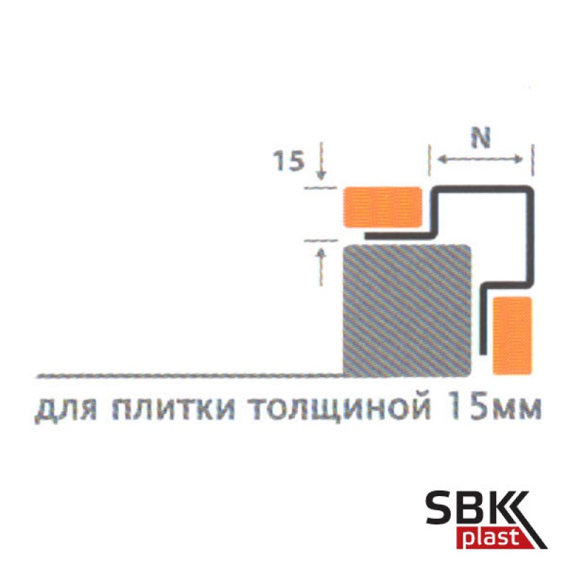 Угловой защитный профиль полированный ПК15-37НСП из нержавеющей стали